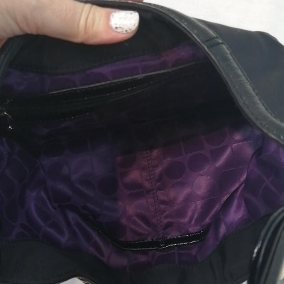 Kate Spade NY Black Nylon Hobo Shoulder Bag Patent… - Picture 7 of 13